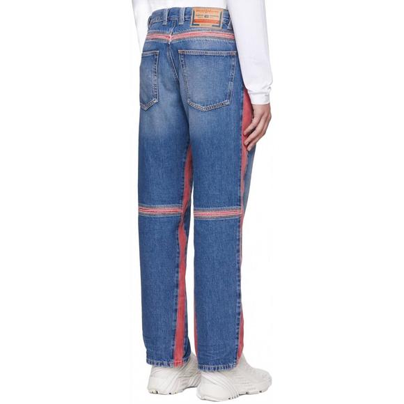 NEW DIESEL d-mand mid-rise straight leg jeans in blue